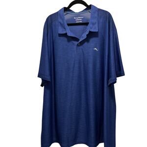 Tommy Bahama Island Zone Polo Shirt Performance Heather Blue Stretch UPF 4XLB